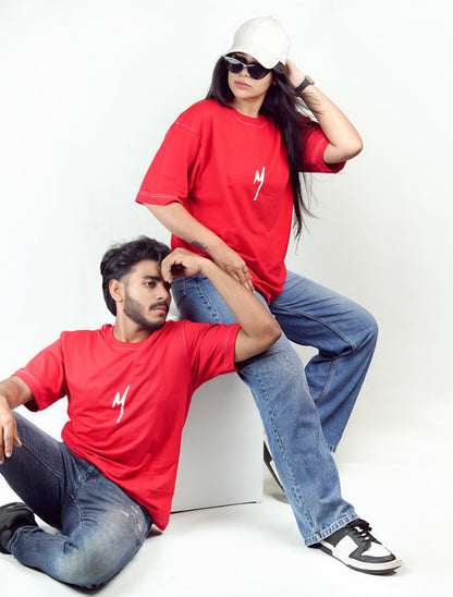 RED SERPENT PRINTED T-SHIRT [UNISEX]