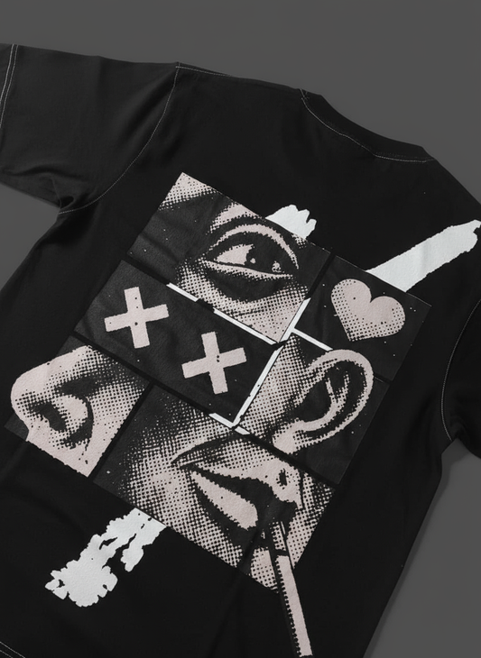 BLACK SPLIT PERSONA T-SHIRT [UNISEX]