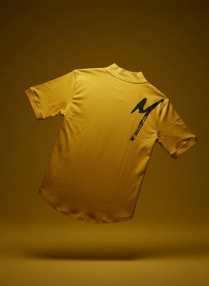 YELLOW HALF ZIPPER T-SHIRT