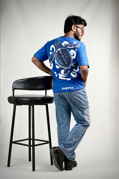 BLUE TURTLE PRINTED T-SHIRT [UNISEX]
